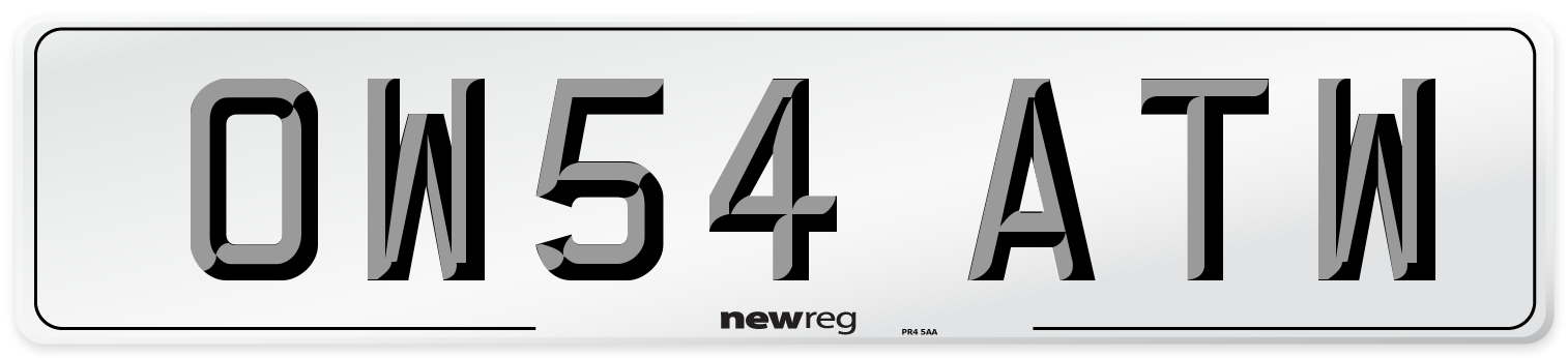 OW54 ATW Number Plate from New Reg